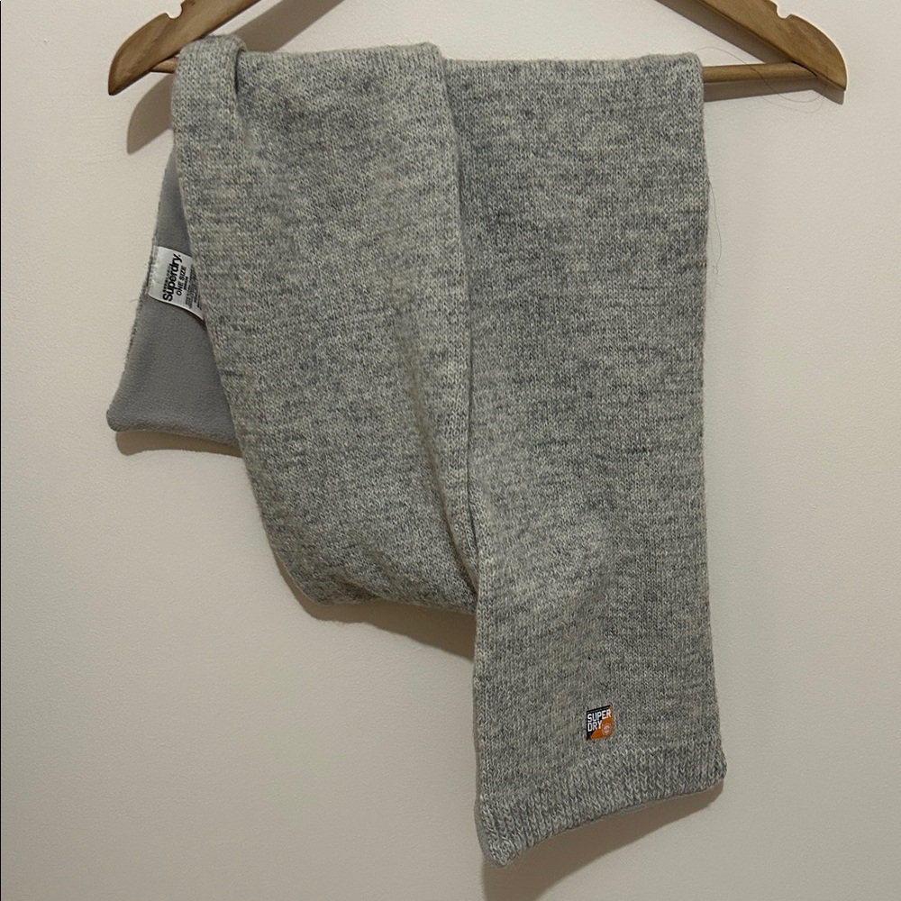 Superdry Light Gray wool blend scarf